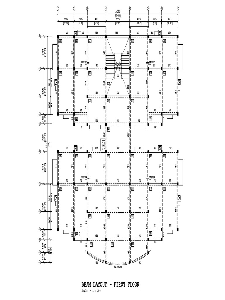 First Floor Beam Layout and Duct Plan | PDF
