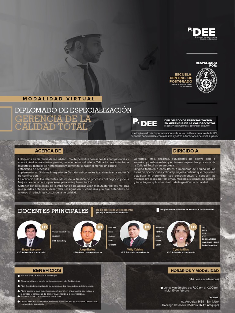 Diplomado en Gerencia de Calidad Total | PDF | Six Sigma | Gestión de ...