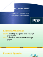 The Concept Paper: Writing A Concept Paper Parts of A Concept Paper