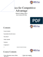 Analytics For Competitive Advantage: Mukund G Kallapur, Mtech Guest Faculty, BITS Pilani