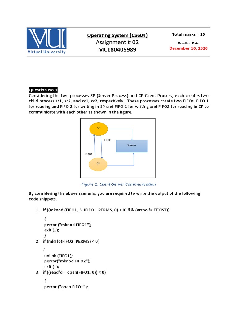 Analysis of ClientServer Communication Using FIFO Pipes and Shortest