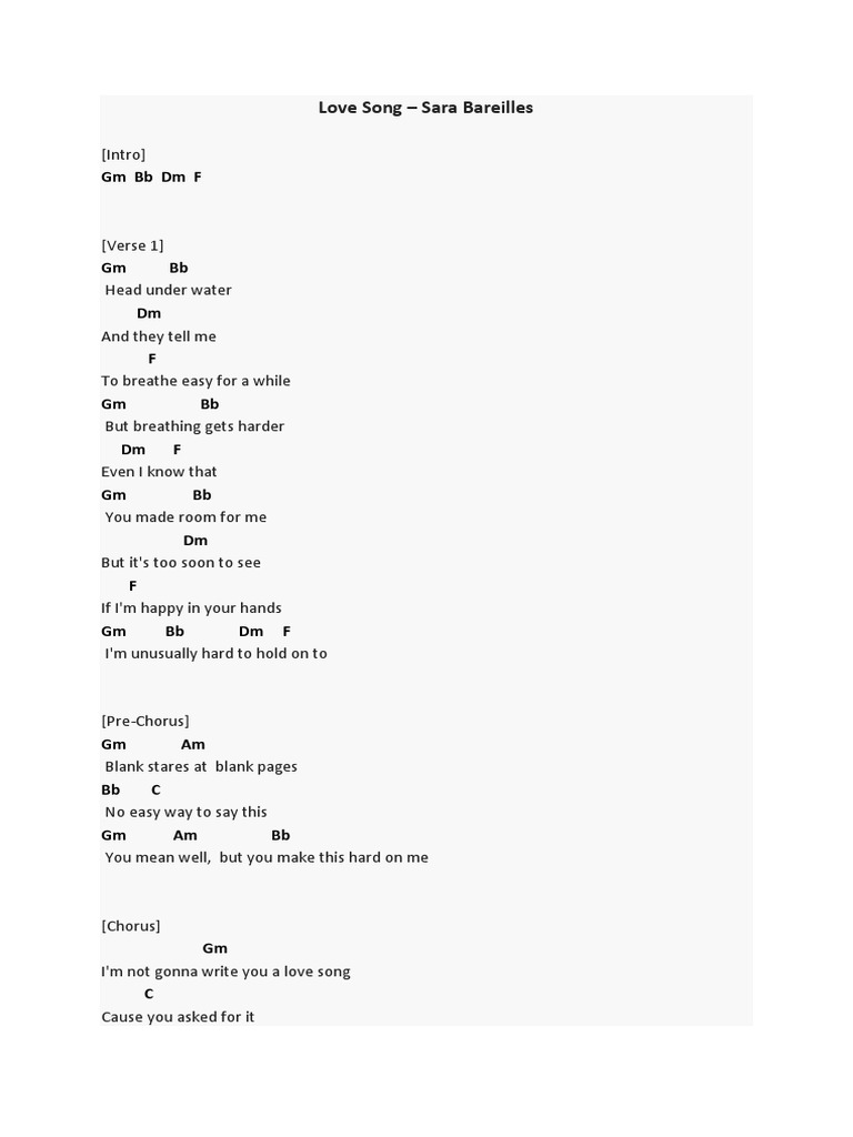 love-song-sara-bareilles-pdf-pdf-song-structure