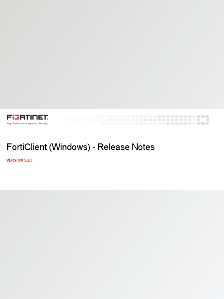 Forticlient 5.2.5 Windows Release Notes | PDF | Microsoft Windows | 64 ...