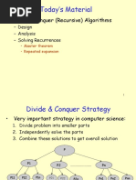 Today's Material: - Divide & Conquer (Recursive) Algorithms