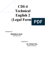 CDI-4 Technical English 2 (Legal Forms) : Mohaisa D. Pillai