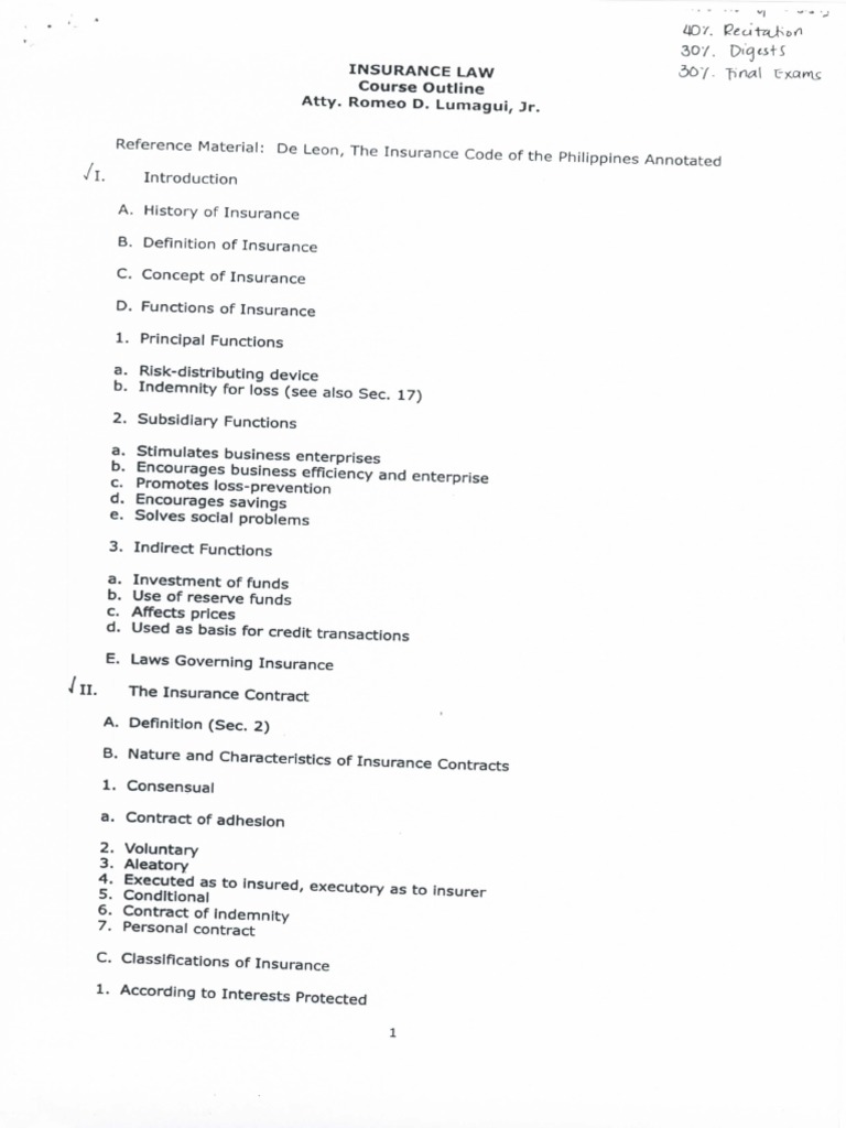 Syllabus Insurance | PDF