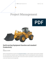 Earth Moving Equipment Function and Standard Productivity