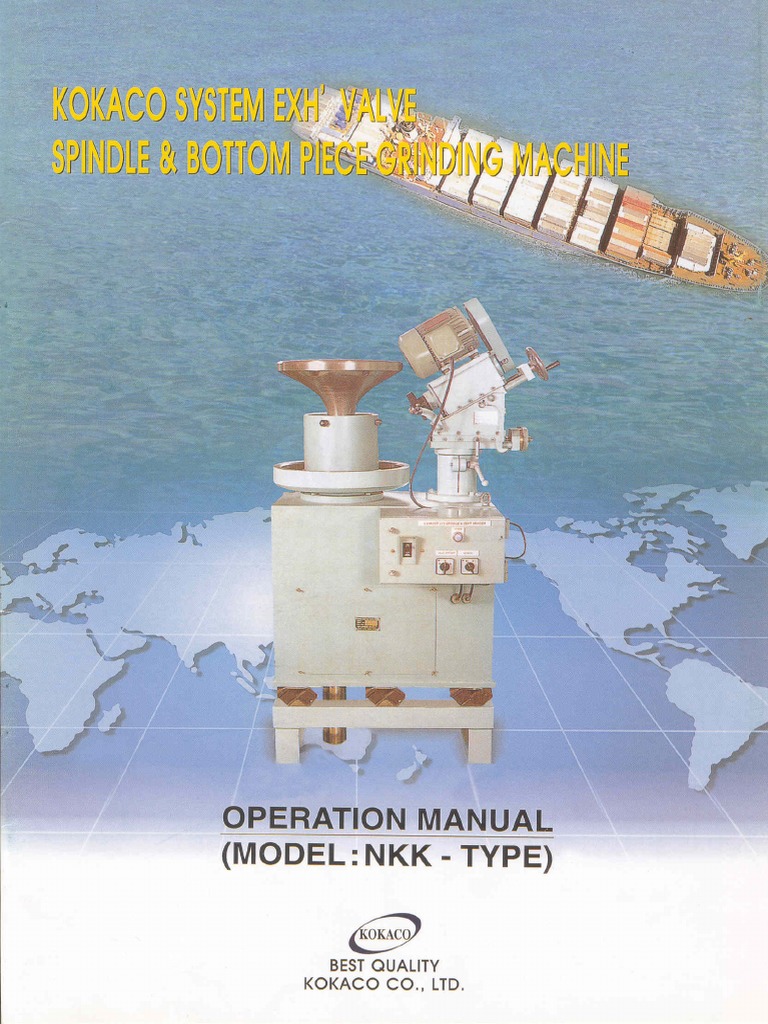 13.exhaust Valve Grinding Machine - KOKACO - NKK-type | PDF