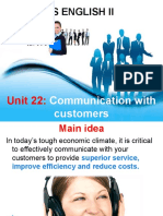 Unit 22 - Communication With Customers