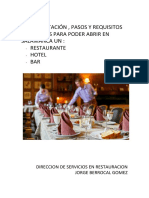 Protocolo para Montar Un Bar, Restaurante U Hotel en Salamanca