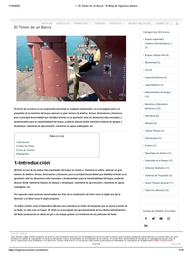 El Timón de Un Barco - El Blog de Ingeniero Marino | PDF | Timón ...