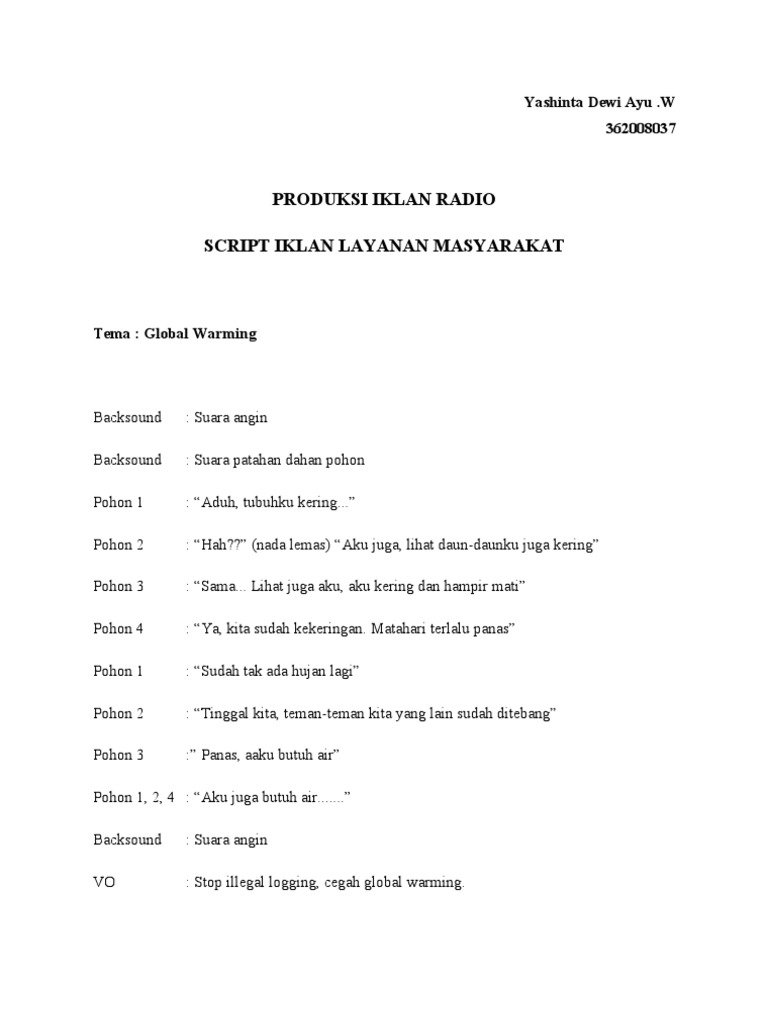 Script Iklan Layanan Masyarakat Pdf