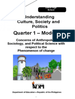 Understanding Culture, Society and Politics: Quarter 1 - Module 2