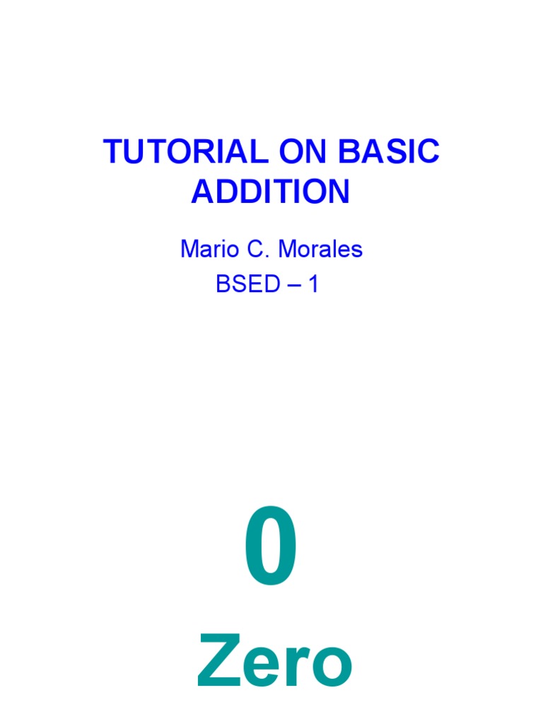 Basic Addition Tutorial for Beginners | PDF