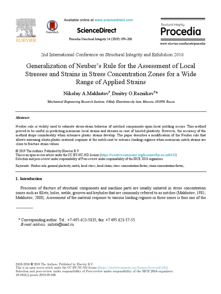 Hyderabad - Generalization of Neuber's Rule PDF | PDF | Deformation ...