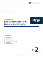 Basic Bootcamp S2 #2 Nationality in English: Lesson Notes