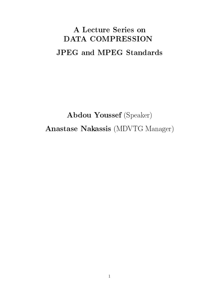 Lecture4 Data Compression | PDF | Data Compression | Film Industry