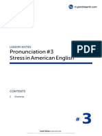 Pronunciation #3 Stress in American English: Lesson Notes