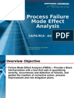 Process Failure Mode Effect Analysis: CA/PA-RCA: Advanced Tool