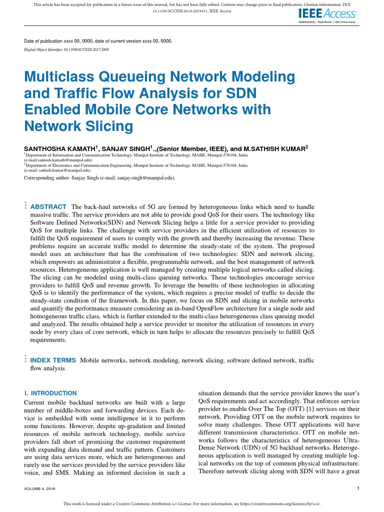 Multiclass Queueing for SDN Mobile Networks | PDF | Computer Network ...