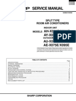SHARP - SPLIT TYPE - AIR - CONDITION - Ah-Ay-Au-Ae-X075e-X095e - SM - GB PDF