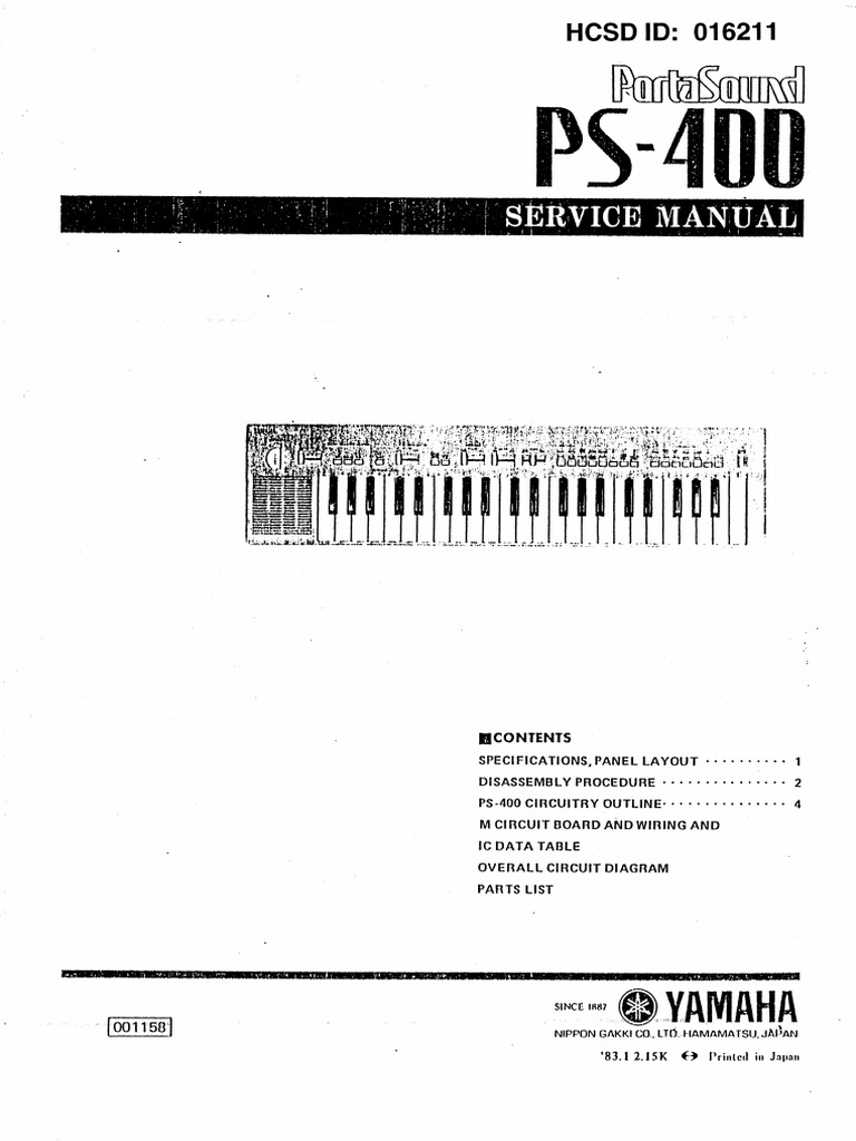 Yamaha Ps 400 PDF