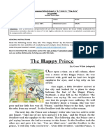The Happy Prince: English Assessed Worksheet N° 3 / Unit 3: "The Arts" 1st Grades