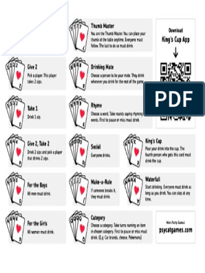 Kings Cup Game Rules, PDF, Leisure Activities