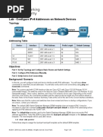 Lab 10.2 - Configure IPv6 Addresses on Network Devices