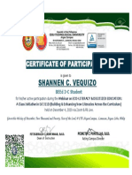Certificate of Participation - Ed 3110 Webinar 1 PDF