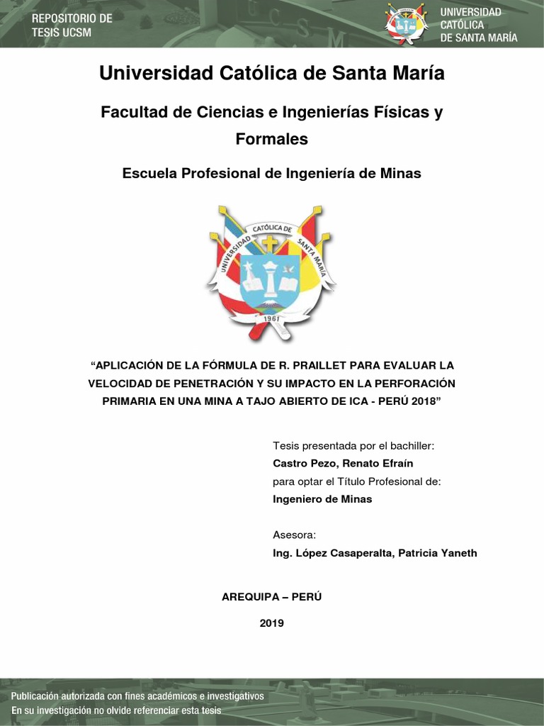 Evaluación de Velocidad de Perforación en Ica | PDF | Ciencia y matemáticas