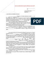 Modelo Contestación A La Demanda en Juicio Ordinario Mercantil