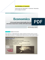 Various Definitions of Economics