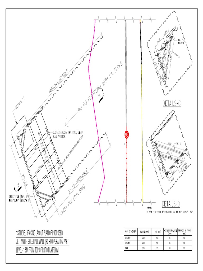 Jetty Bracing Layout Plan for RoRo | PDF | Technology & Engineering