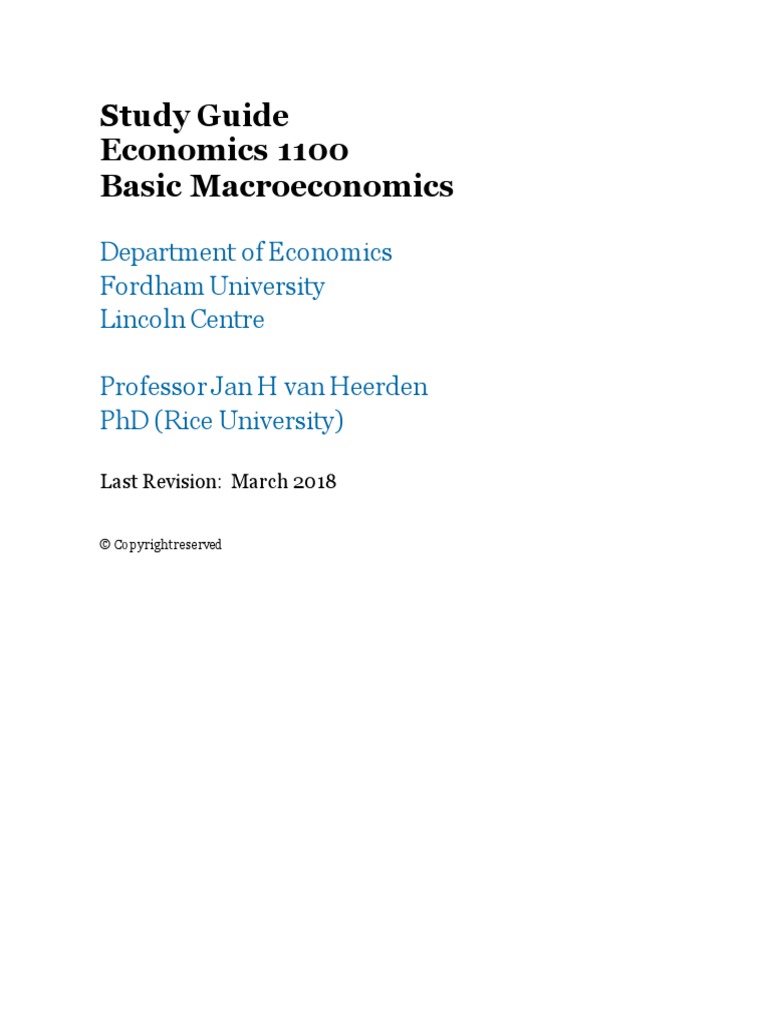 Study Guide Economics 1100 Basic Macroeconomics | PDF | Unemployment ...