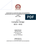 Compiler Design (ECS - 653)