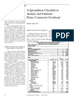 A Spreadsheet Checklist To Analyze and Estimate Prime Contractor Overhead