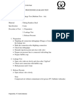 PROCEDURE LEAKAGE TEST - PT. Sulfindo Adiusaha