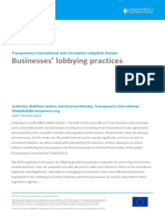 Businesses' Lobbying Practices: Transparency International Anti-Corruption Helpdesk Answer