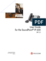 User Guide For The Soundpoint Ip 650: Octoberr, 2007 Edition 1725-12648-001 Rev. B1 Sip 2.2