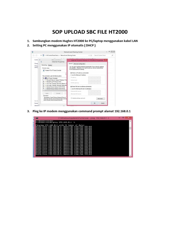 SOP UPLOAD SBC FILE HT2000 1. Sambungkan | PDF