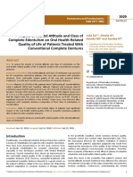 Impact of Mental Attitude and Class of Complete Edentulism On Oral Healthrelated Quality of Life of Patients Treated With Conventi