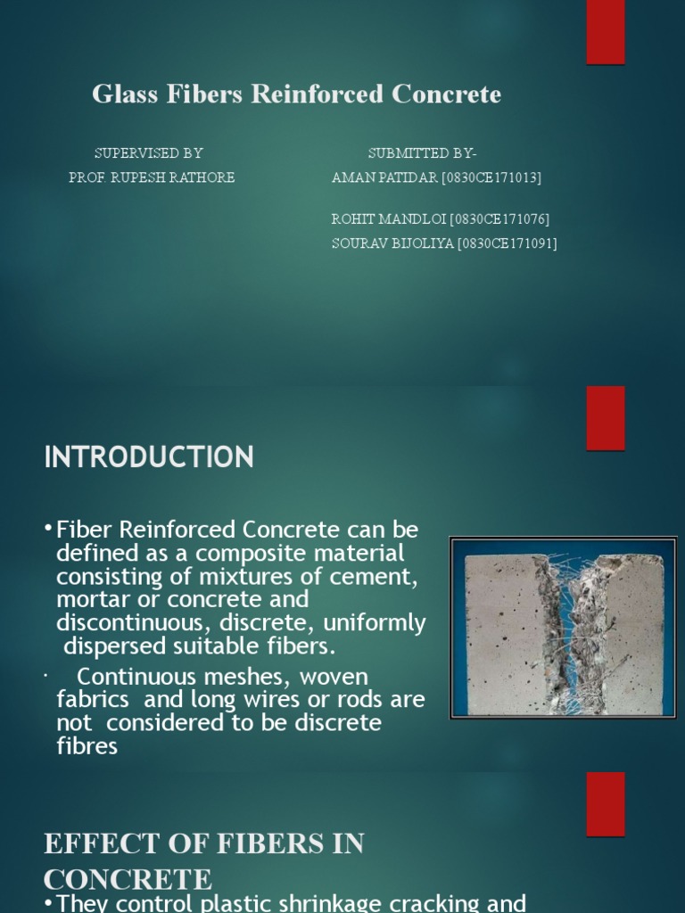 Glass Fibers Reinforced Concrete PDF Concrete Fibers
