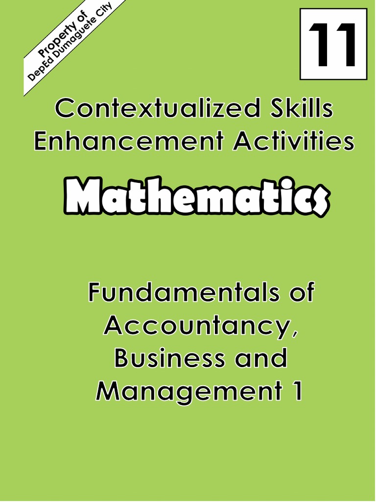 MATH 11 FABM Quarter 1 | PDF | Debits And Credits | Deferral