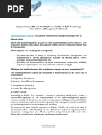 Implementing SMS Into Part-M (Annex VC) Part-CAMO Continuing Airworthiness Management of Aircraft