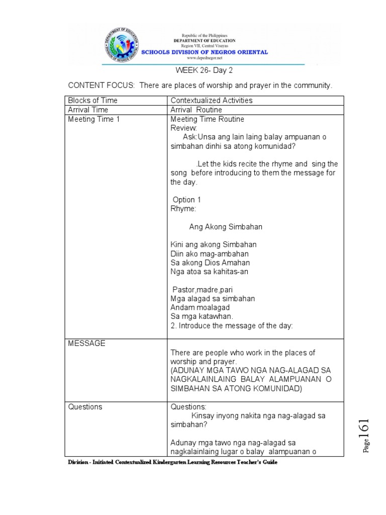 Division Initiated Contextualized Kindergarten Learning Resources