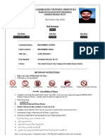 Roll Number Slip Zubair AD