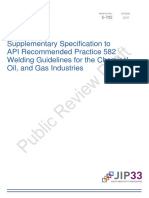 Supplementary Specification To API Recommended Practice 582 Welding Guidelines For The Chemical, Oil, and Gas Industries