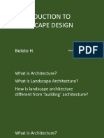 Introduction To Landscape Design: Belete H