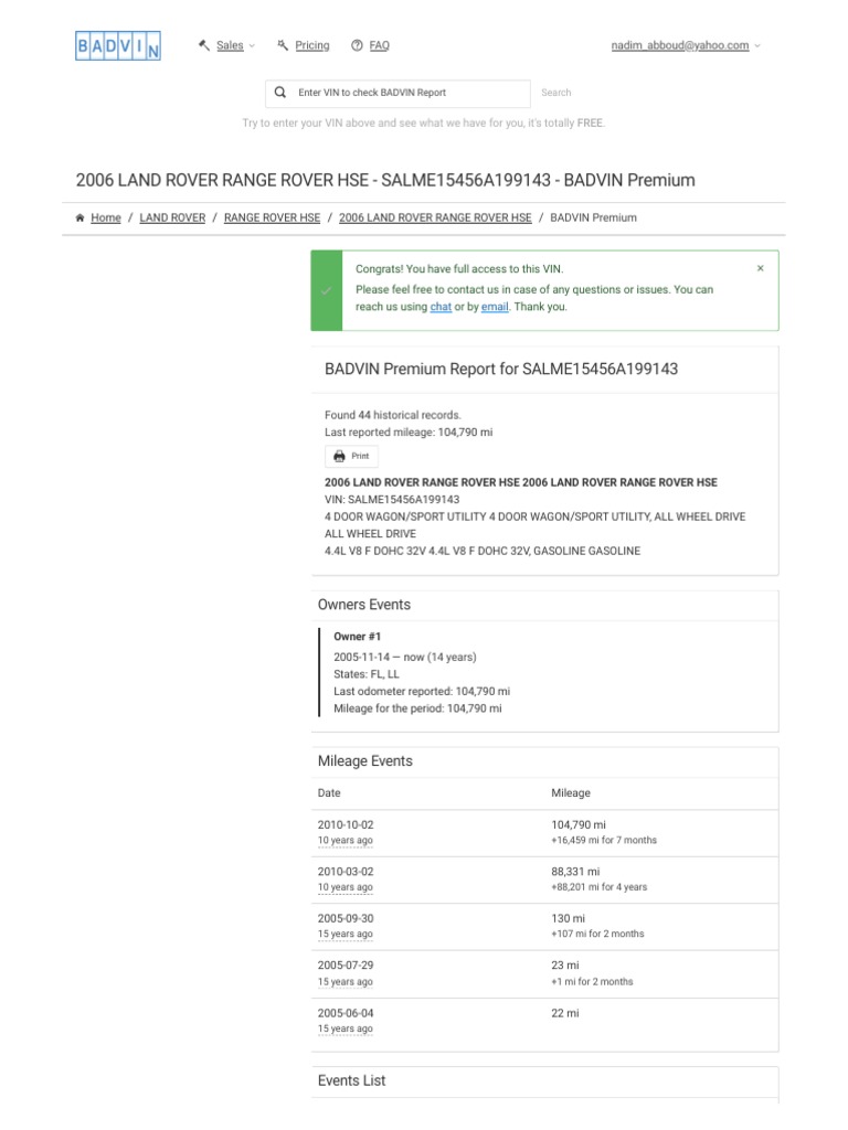 2006 LAND ROVER RANGE ROVER HSE, SALME15456A199143 - Premium Report 44 ...